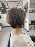 丸みショート褒められる♪くびレイヤー細めハイライト白髪ぼかし