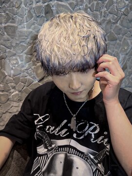 メンズサロン ガウディ 三宮店(men's salon Gaudi) フォックスカラー×メンズマッシュ×スパイラルパーマ仕上げ