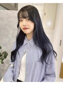 【rizu】ブリーチ履歴ありネイビーカラー