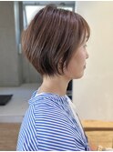 say.黒髪ボブルフネビージュ小顔ワンレンミルクティーベージュ