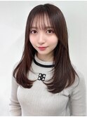 大人可愛い小顔前髪顔まわりカットミディアムレイヤー