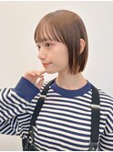 ボブ×透明感ベージュ