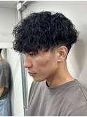 フェザーパーマサーフカール刈り上げセンターパート