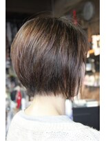 オーバーキャプテンネイキッド(OVER CAPTAIN NAKED) 骨格補正前下がりショートボブ×人気のモーヴカラー