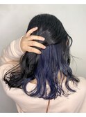 チャコールグレー×インナーブルー