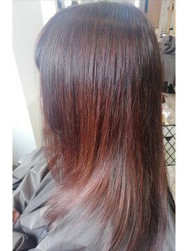今日は美容院 レッドブラウンのグラデーション