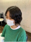 【黒髪ボブ×パーマ】