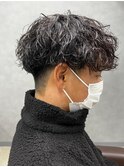 波巻きパーマメンズパーマメンズヘアツーブロックツイストパーマ
