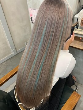 ルフレ 新宿本店1st(Reflet) ハイライト/プルエクステ/アイスブルー