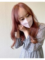 ロワンバイアルティナ 横須賀中央店(Rowan by artina)&nbsp;レイヤーロング_ベージュピンク_チェリーブラウン_ウェーブ巻き2