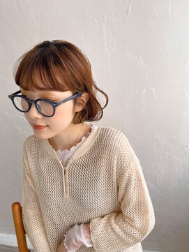 ムク 甲府(muku.) ミディアムヘア/斜めバング/グレージュカラー/甲府駅