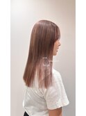 暖色カラー/ピンクベージュ/前髪/レイヤーカット/原宿神宮前