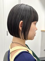 ラフ 新宿(Laff)&nbsp;似合わせカット前下がりボブ切りっぱなしボブ髪質改善縮毛矯正