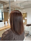 大人可愛い◎20代30代40代シアーカラーピンクブラウンセミディ