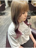 ピンク×グレージュ