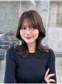メルティカラー似合わせカットフェミニンロング韓国レイヤー