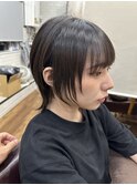 ウルフレイヤーカット耳かけショート_ネイビーブラック_459