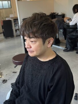 ソイクフ 四条大宮店(SOY-KUFU) 20代30代40代◎似合わせカットフェザーパーマブルーブラック