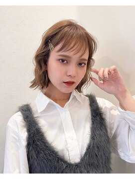 ロンドグロワール 大宮(Lond Gloire) ウェーブミディアムメルティカラー×ブリーチなしボブ韓国[大宮]