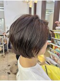 ショートボブ#前下がり#ニュアンスカラー#ひし形#くびれかわいい