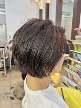 ヘアアーク(HAIR arc) ショートボブ#前下がり#ニュアンスカラー#ひし形#くびれかわいい
