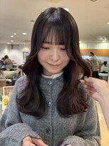 アウラ(AURA)&nbsp;盛岡駅オリーブベージュカラーブリーチなしダブルカラーレイヤー