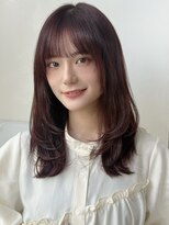 バイオレット 表参道店(Violet) ミディアムレイヤーカット/バーガンディカラー