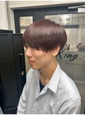 韓国マッシュセンターパートツーブロックメンズハイライトウルフ