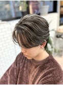 ハイライト×センターパート〇