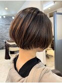 宇都宮ショートボブレイヤーカット顔周りカット縮毛矯正髪質改善