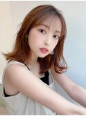 【HONEY渋谷】大人かわいい外はねレイヤー×アーモンドベージュ