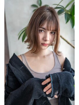 オースティン 流山おおたかの森(AUSTIN) 大人かわいい前髪セシルカットココアブラウンフリンジウェーブ