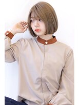 オーロ 緑地公園店(ORO)&nbsp;ことりベージュローライト大人かわいい小顔スリークボブ大人ボブ