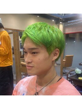 アイフラット 本店(I-FLAT) アップバング×ライムグリーン