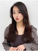 前髪流し　こなれロング　イメチェン
