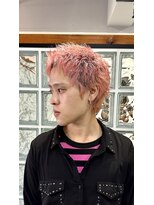 アイダブリューティー ヘア デザイン(IWT hair design)&nbsp;ピンクハイトーンスパイキーショート【大名/メンズカット】
