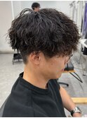 栃木緩め波巻きパーマシャドウパーマメンズマッシュウルフカット