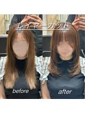 レイヤーミディ/髪質改善/前髪カット/20代/30代/40代