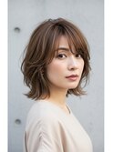 小顔似合わせカット/外ハネボブ/インナーカラー/髪質改善