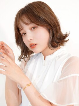 ラフィス ヘアー ロブ 福山駅家店(La fith hair lov.) 【La fith】セクションカラー×外ハネボブ