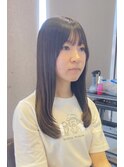 大人ツヤ髪ロング×透け感バング
