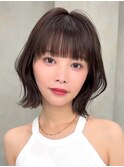 韓国くびれボブ×くすみベージュ
