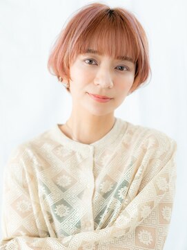 フレンチカジュアルチェリーレッドひし形ミニボブe古河20代30代