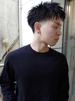 ノラ シブヤ(NORA)&nbsp;外国人風アクティブショートピンパーマ刈り上げショート黒髪短髪