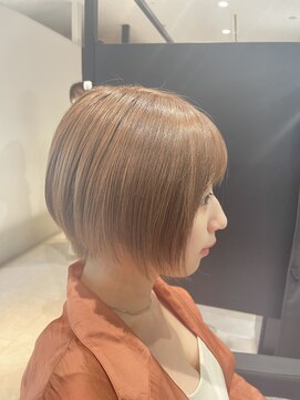 ジエクト 本店(The Ect) 襟足すっきりショートボブ×ミルクティーベージュ×プリカール