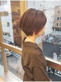 アッシュブラウンオフィスヘアネオウルフ外ハネボブ