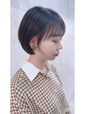 大人可愛い耳かけショートヘア/くびれヘア/メルティカラー