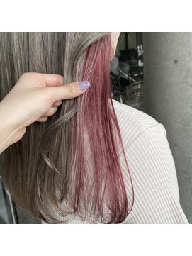 モア(more) 【彦根】ダブルカラー　グレージュ×ピンク