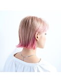 ハイトーン切りっぱなしボブ