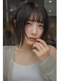 ミニボブ/20代30代40代/アッシュブラック